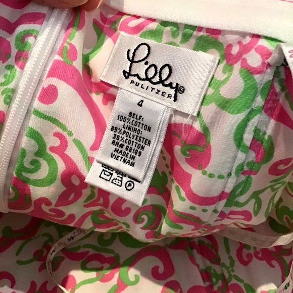 Lilly Pulitzer pink &green printed strapless dress - Picture 12 of 12